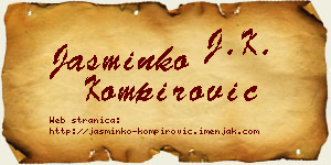 Jasminko Kompirović vizit kartica